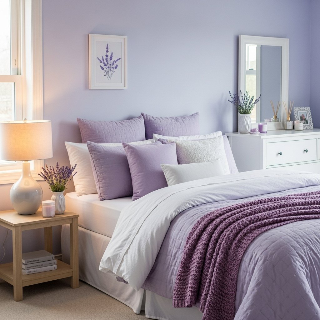 Lavender bedroom color palette design