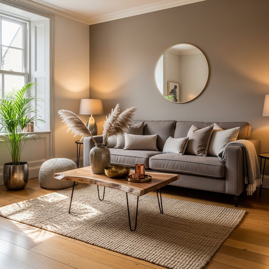 Warm taupe bedroom color scheme