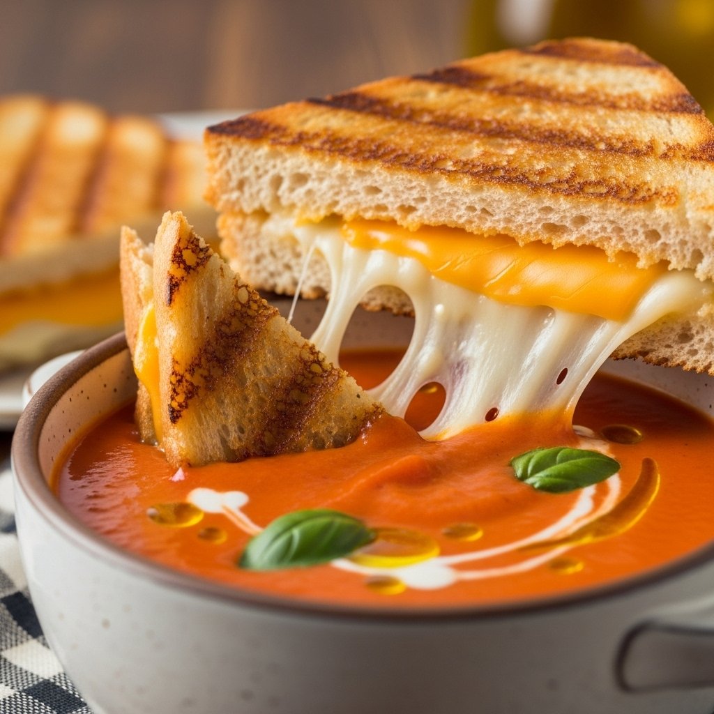 Grilled cheese and tomato soup combo