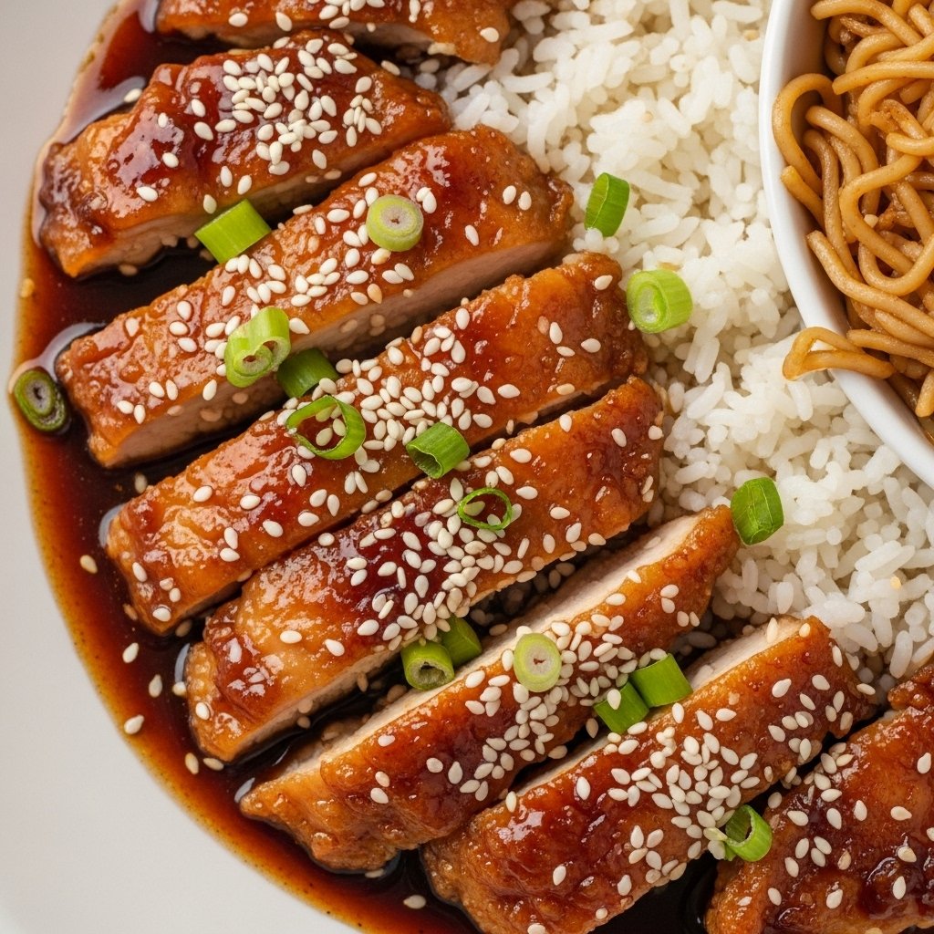 Asian sesame chicken with flavorful glaze