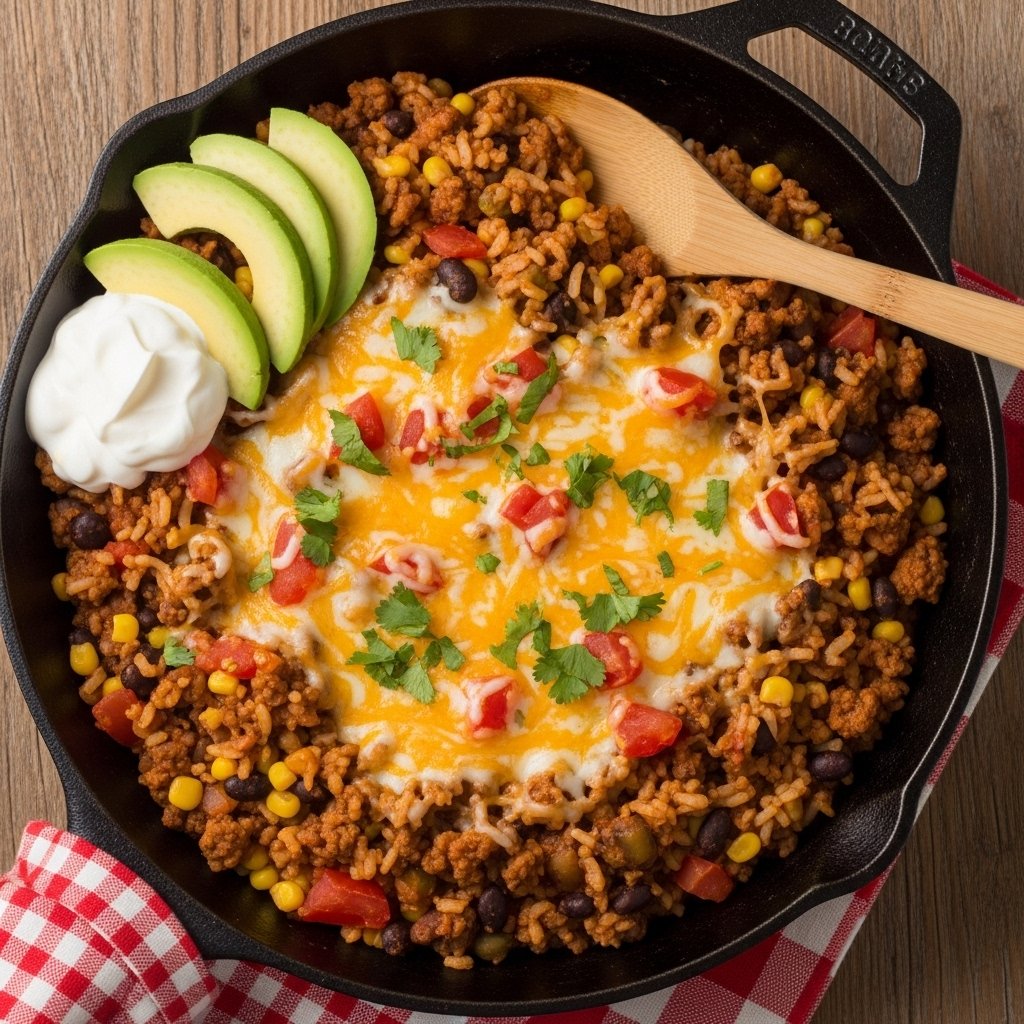 Ground beef burrito skillet recipe