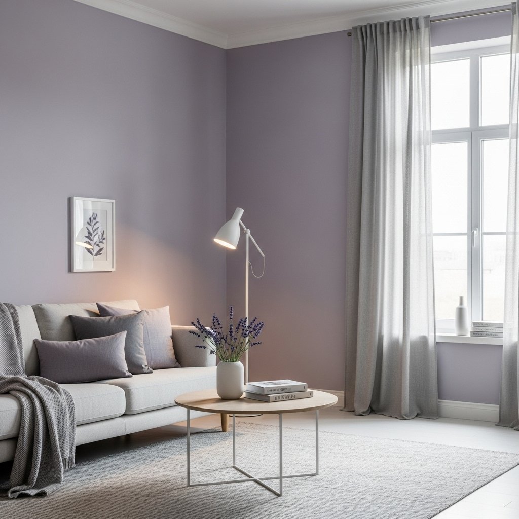 Lilac gray bedroom color scheme