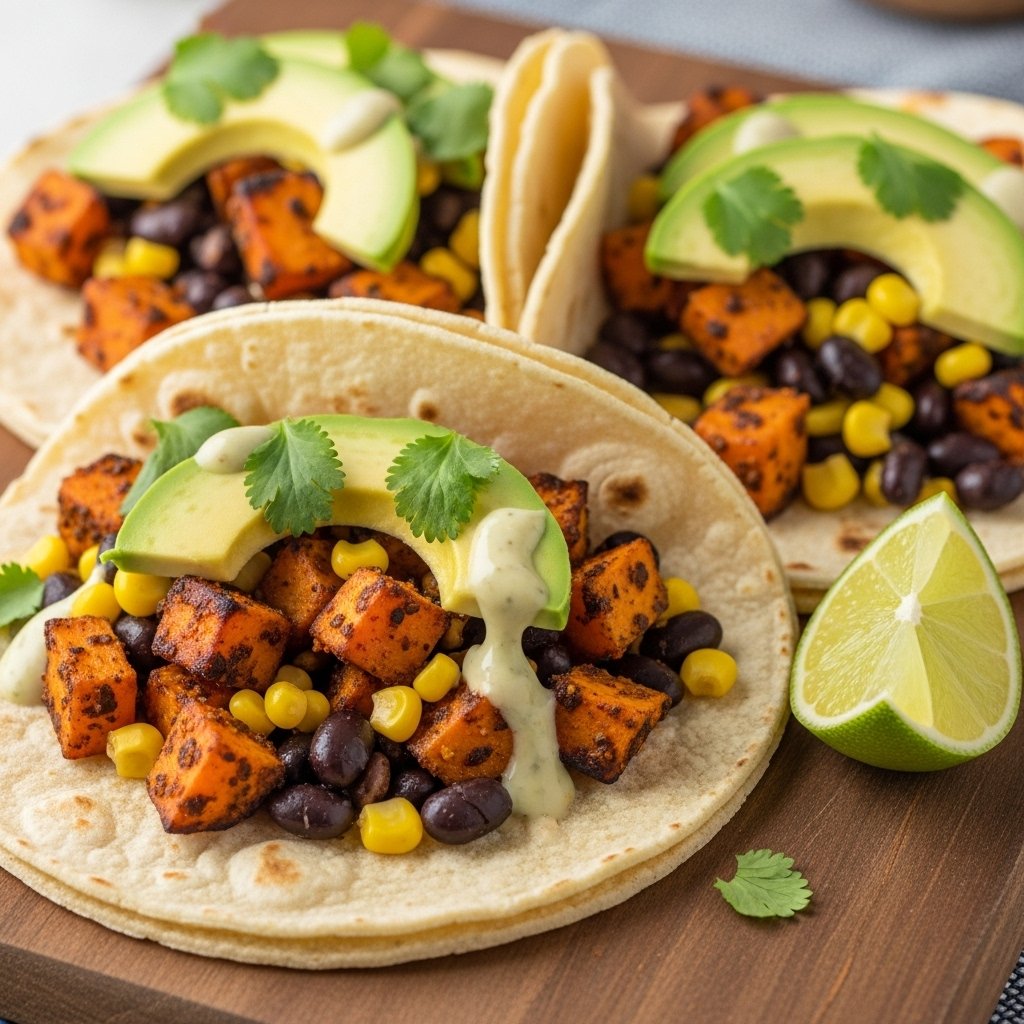 Healthy Sweet Potato and Black Bean Tacos
