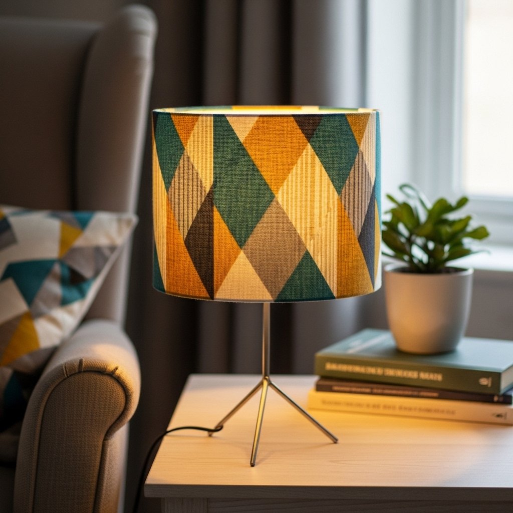 Stylish Fabric-Covered Lampshade for Decor