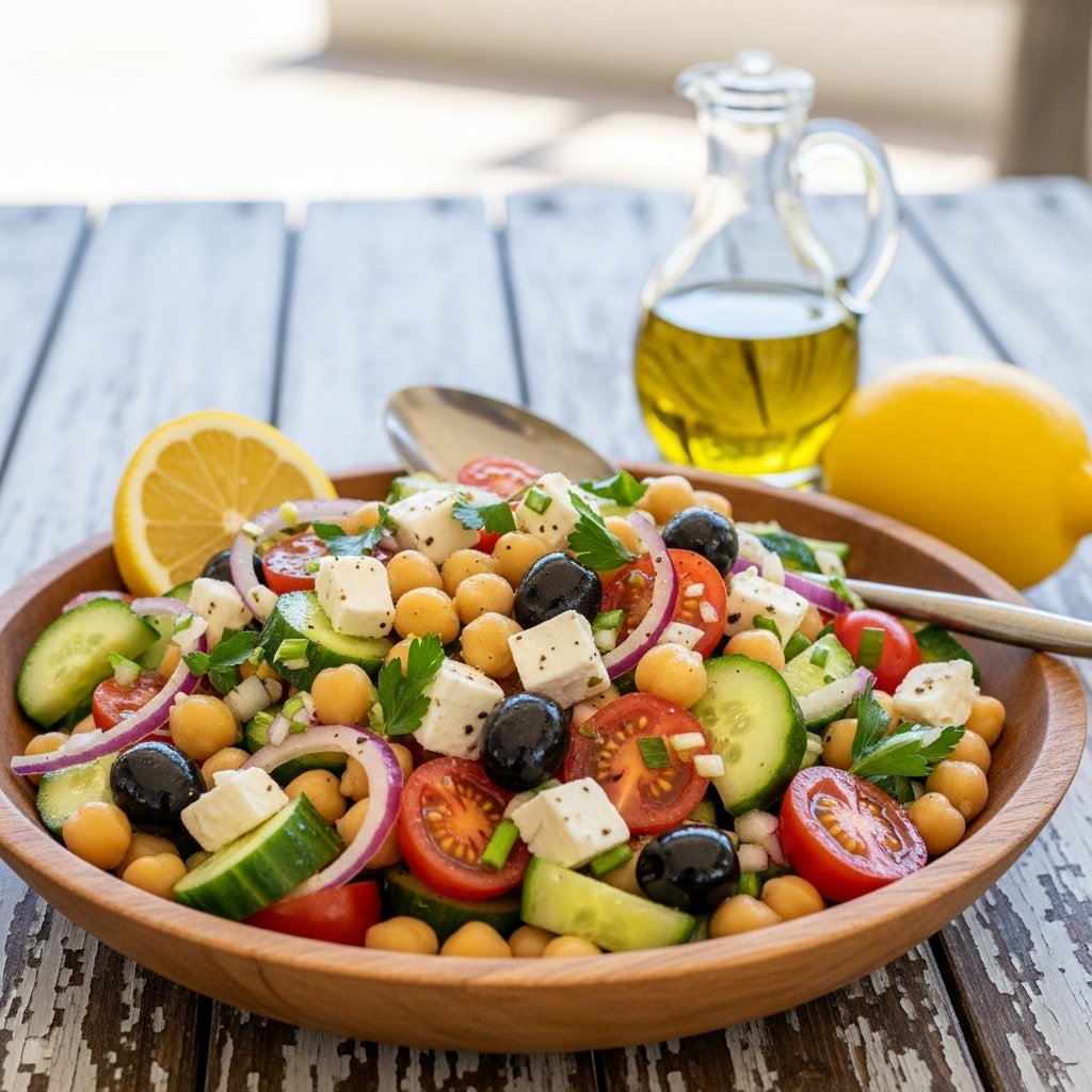Fresh Mediterranean Chickpea Salad with Herbs