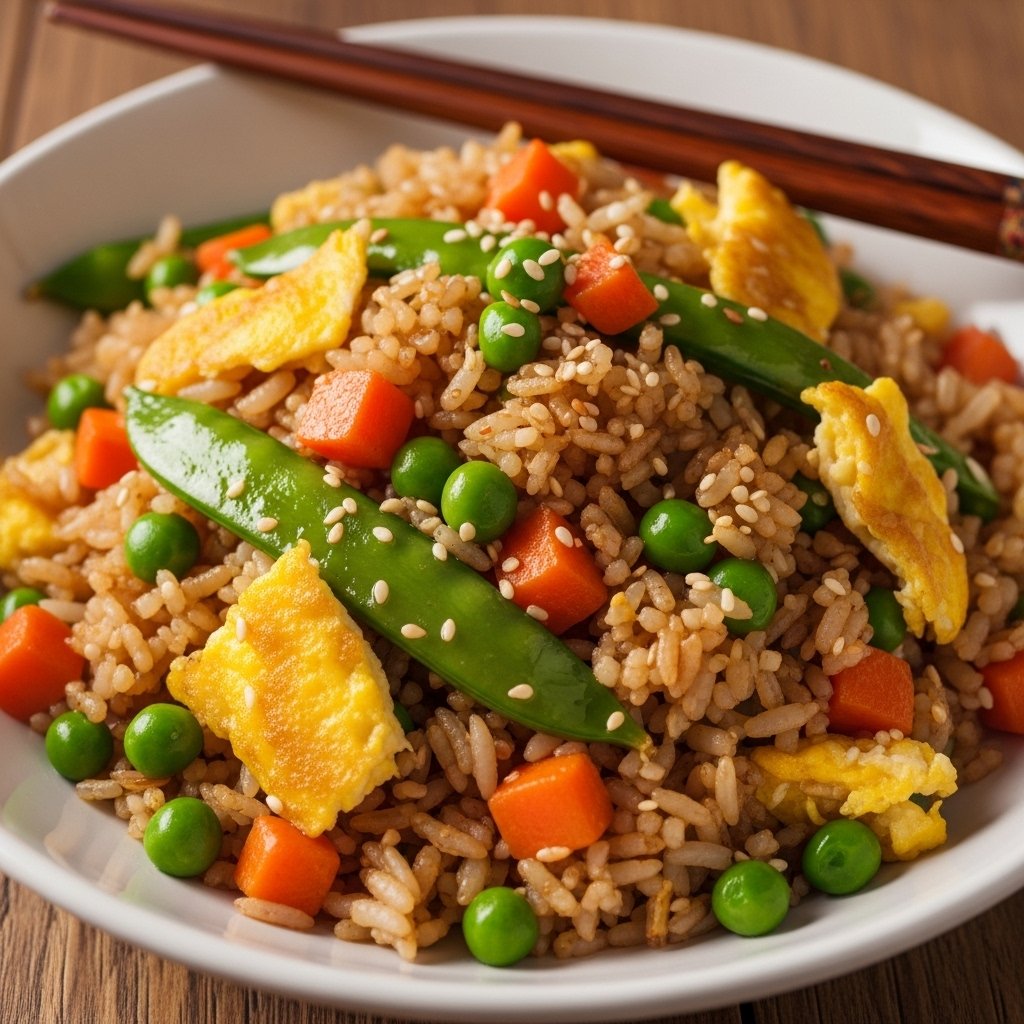Colorful Vegetable Fried Rice Dish