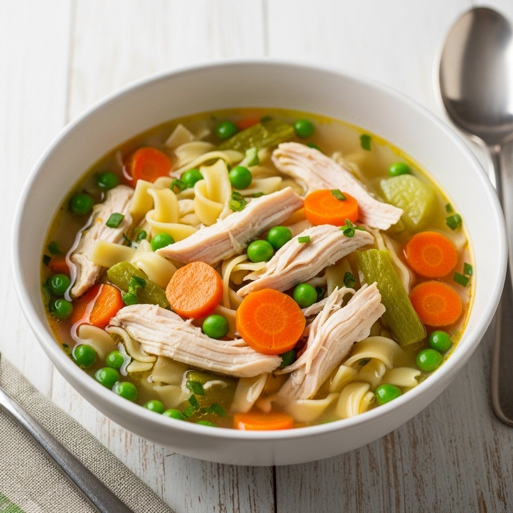 Healthy Chicken and Vegetable Soup Bowl