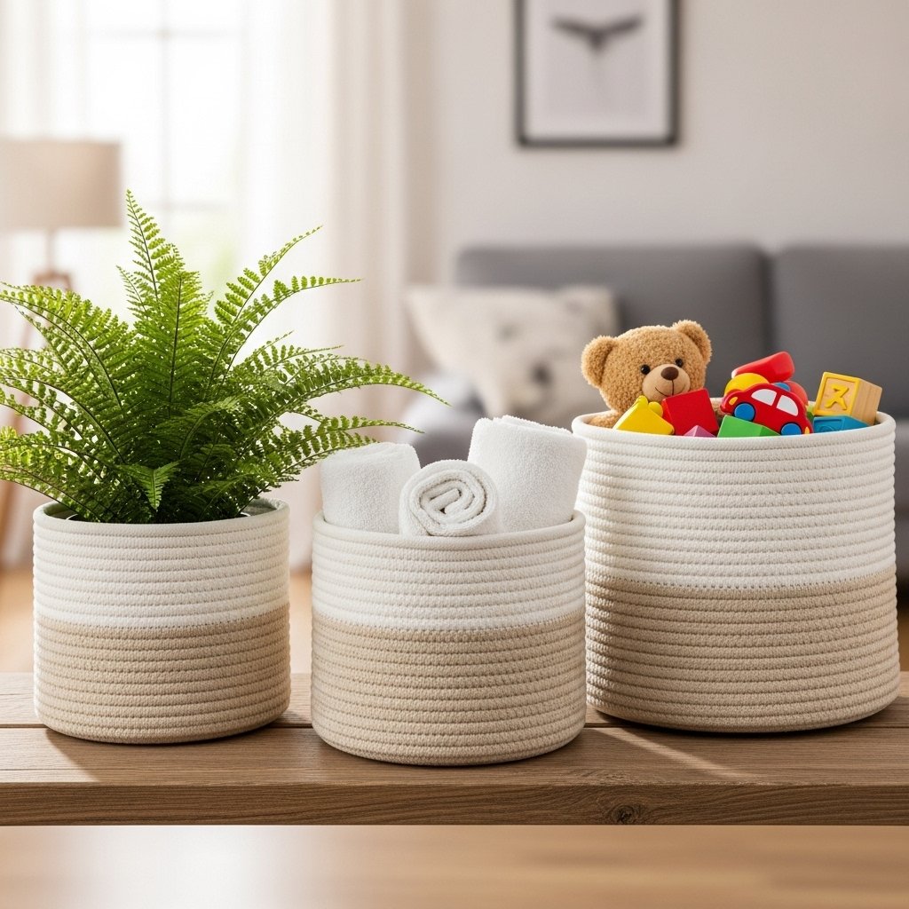 Stylish Rope Basket Home Storage