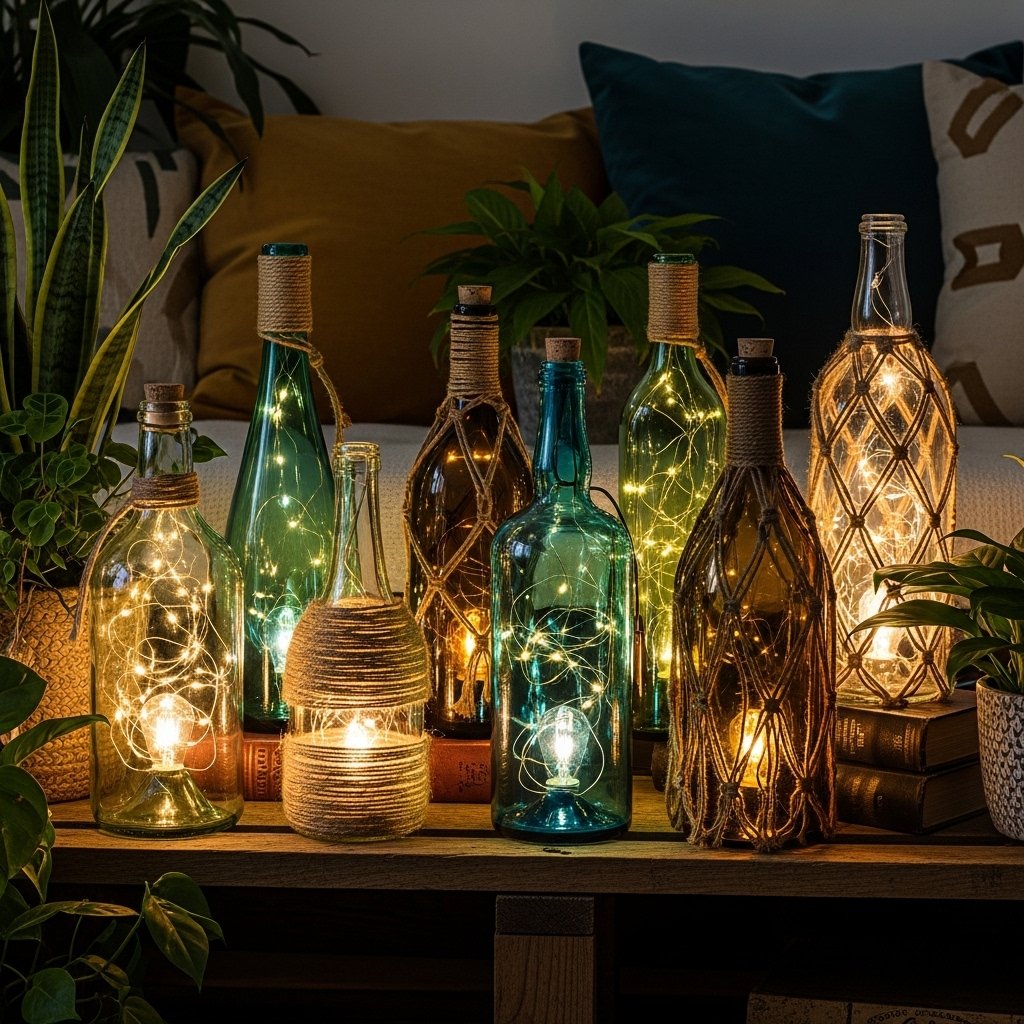 Eco-Friendly Recycled Bottle Lamps for Decor