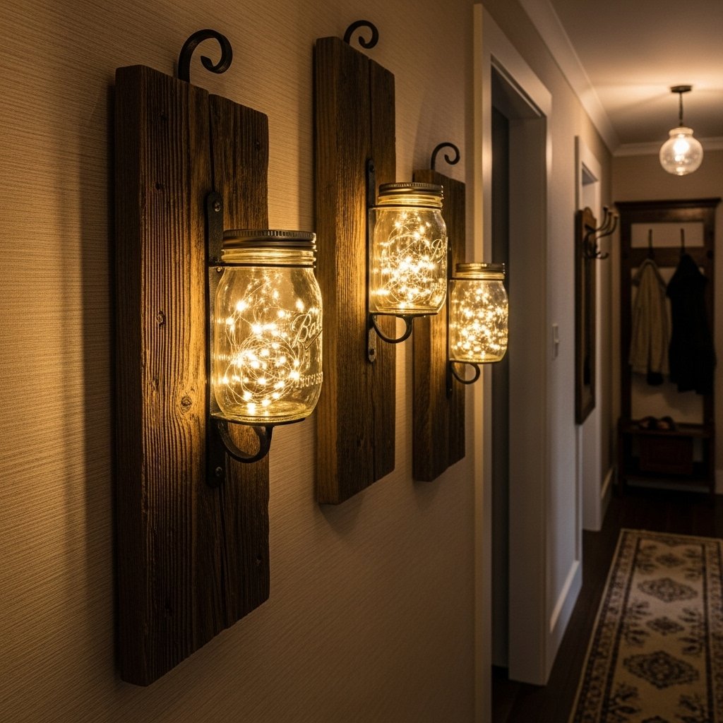 Rustic Mason Jar Wall Sconce Lights